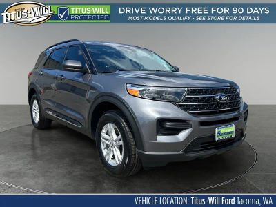 2022 Ford Explorer XLT in Gray Metallic — front three-quarter view