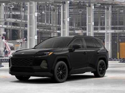 2026 Toyota RAV4 XLE Premium in Midnight Black Metallic — front three-quarter view