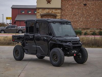 2026 Can-Am Defender MAX LONE STAR CAB HD11 in Stealth Black — front three-quarter view