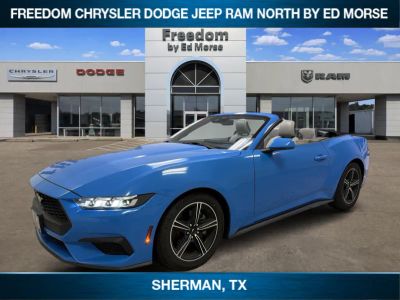 2024 Ford Mustang EcoBoost Premium in Grabber Blue Metallic — front three-quarter view