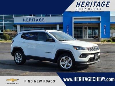 2024 Jeep Compass Latitude in White — front three-quarter view
