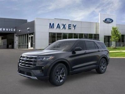 2026 Ford Explorer Active in Agate Black Metallic — front three-quarter view