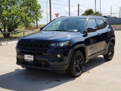 2026 Jeep Compass Latitude in Fathom Blue Pearl Coat — front three-quarter view