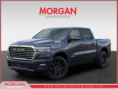 2026 Ram 1500 Laramie in Blue — front three-quarter view
