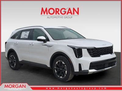2026 Kia Sorento S in Glacial White Pearl — front three-quarter view