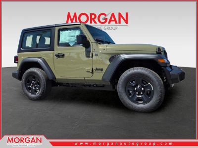 2026 Jeep Wrangler Sport in Green — front three-quarter view