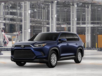 2026 Toyota Grand Highlander Hybrid XLE in Blueprint — front three-quarter view