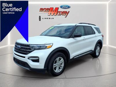 2024 Ford Explorer XLT in White Metallic — front three-quarter view