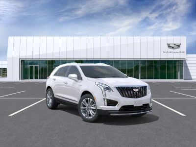 2026 Cadillac XT5 Premium Luxury in Crystal White Tricoat — front three-quarter view