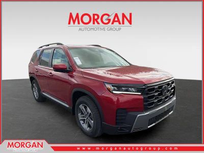 2026 Honda Pilot EX-L in Radiant Red Metallic II — front three-quarter view