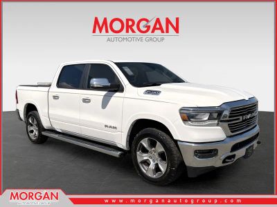 2020 Ram 1500 Laramie in White — front three-quarter view