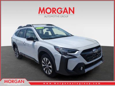 2024 Subaru Outback Limited in Crystal White Pearl — front three-quarter view