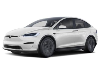 2021 Tesla Model X Long Range Plus in Black — front three-quarter view