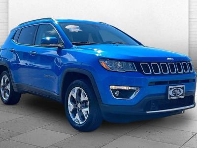 2021 Jeep Compass Limited in Laser Blue Pearlc — front three-quarter view