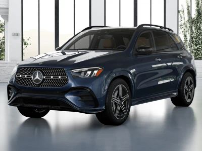 2026 Mercedes-Benz GLE 450 in Twilight Blue Metallic — front three-quarter view