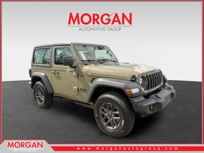 2026 Jeep Wrangler Sport in Green — front three-quarter view