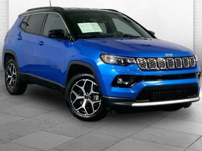 2025 Jeep Compass Limited in Hydro Blue Pearlc — front three-quarter view