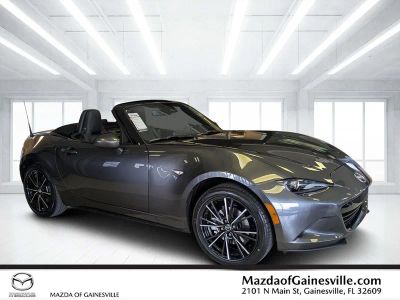 2026 Mazda MX-5 Miata Grand Touring in Gray — front three-quarter view
