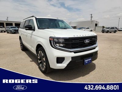 2027 Ford Expedition Max Platinum in Star White Metallic Tri-Coat — front three-quarter view