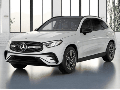 2026 Mercedes-Benz GLC 300 in MANUFAKTUR Moonlight White Metallic — front three-quarter view