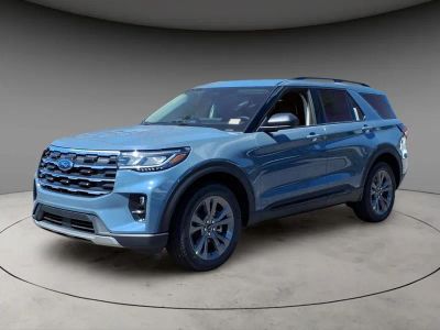 2026 Ford Explorer Active in Vapor Blue — front three-quarter view