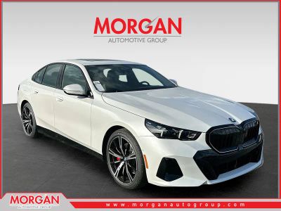 2026 BMW 5 Series 530i in White — front three-quarter view