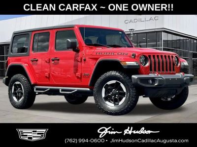 2020 Jeep Wrangler Unlimited Rubicon in Red Clearcoat — front three-quarter view