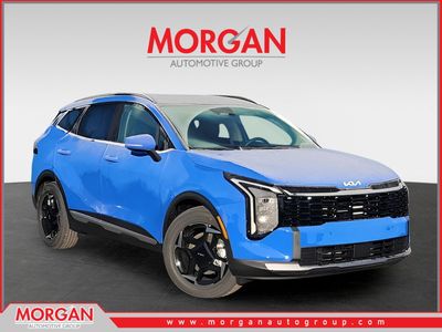 2026 Kia Sportage EX in Blue — front three-quarter view