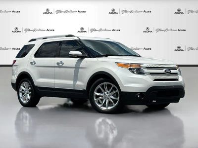2013 Ford Explorer Limited in White Platinum Metallic Tri-Coat — front three-quarter view