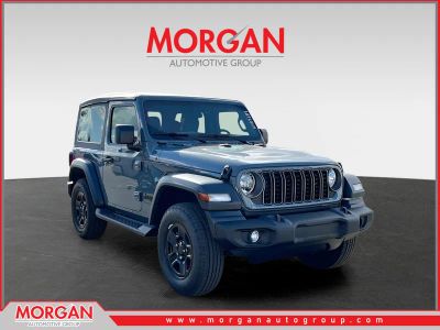2026 Jeep Wrangler Sport in Gray — front three-quarter view