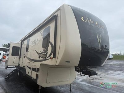 2020 Forest River RV Cedar Creek — front three-quarter view