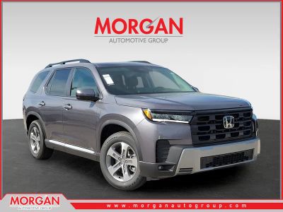 2026 Honda Pilot EX-L in Modern Steel Metallic — front three-quarter view