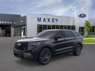 2026 Ford Explorer ST in Agate Black Metallic — front three-quarter view