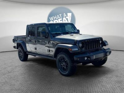 2026 Jeep Gladiator GLADIATOR WILLYS 4X4 in Granite Crystal Metallic Clear-Coat Exterior Paint — front three-quarter view