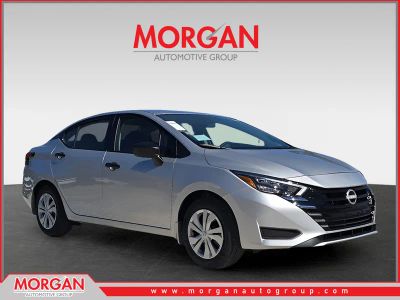 2025 Nissan Versa 1.6 S in Silver — front three-quarter view