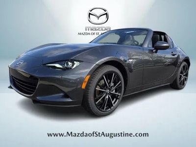 2026 Mazda MX-5 Miata RF Grand Touring in Gray — front three-quarter view