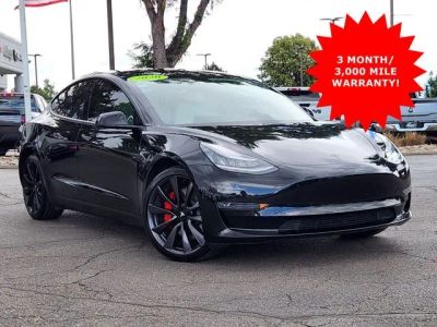 2020 Tesla Model 3 Performance in Black — front three-quarter view