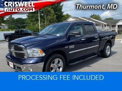 2017 RAM 1500 Big Horn Crew Cab 4x4 6'4' Box in True Blue Pearlcoat — front three-quarter view