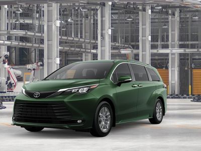 2026 Toyota Sienna XLE in Cypress — front three-quarter view