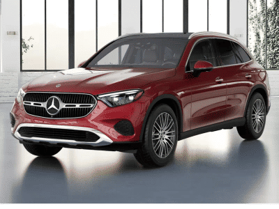 2026 Mercedes-Benz GLC 300 in MANUFAKTUR Patagonia Red Metallic — front three-quarter view