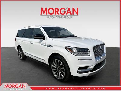 2021 Lincoln Navigator Reserve in White — front three-quarter view