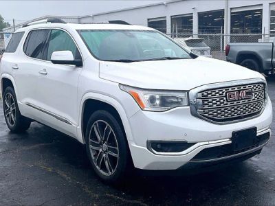 2017 GMC Acadia Denali in White Frost Tricoat — front three-quarter view
