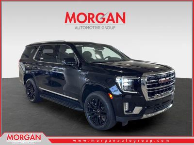 2023 GMC Yukon SLT in Black — front three-quarter view