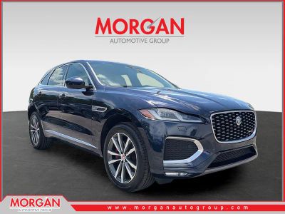 2023 Jaguar F-PACE R-Dynamic S in Portofino Blue — front three-quarter view