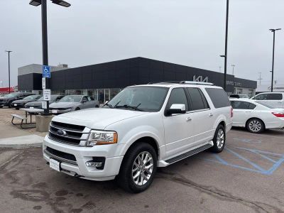 2017 Ford Expedition EL Limited in White Platinum Clearcoat Metallic — front three-quarter view