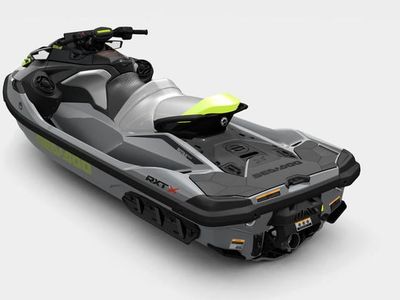 2026 Sea-Doo RXT-X 325 Ice Metal / Manta Green — rear three-quarter view