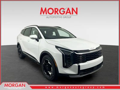 2026 Kia Sportage EX in Glacial White Pearl — front three-quarter view