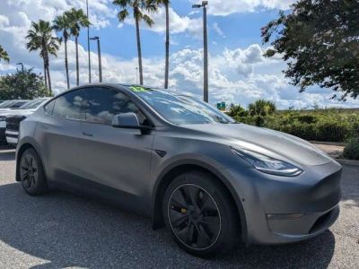 2022 Tesla Model Y Long Range in Black — front three-quarter view