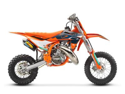 2025 KTM 50 SX Factory Edition — front three-quarter view