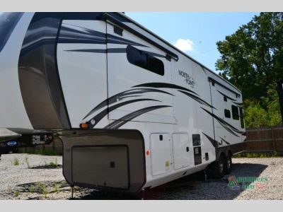 2021 Jayco North Point — rear three-quarter view